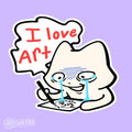 I LOVE ART, Vinyl Glossy Hand Cut Sticker