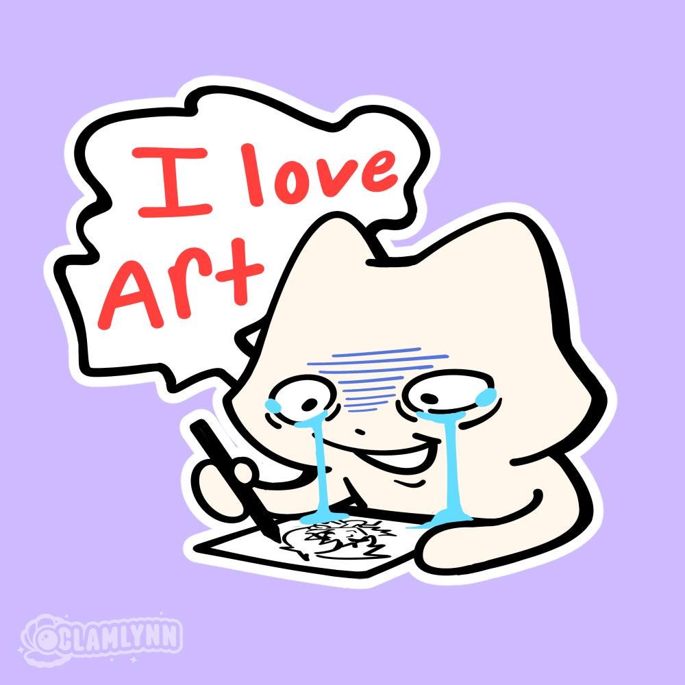 I LOVE ART, Vinyl Glossy Hand Cut Sticker