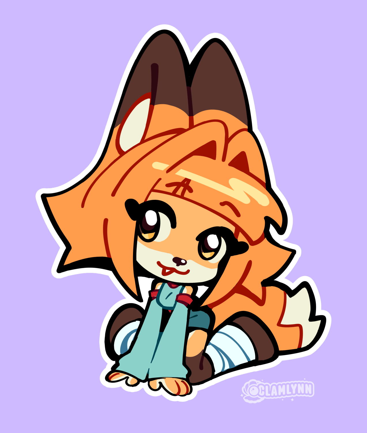 Aiko Chibi Sit Hand Cut Sticker